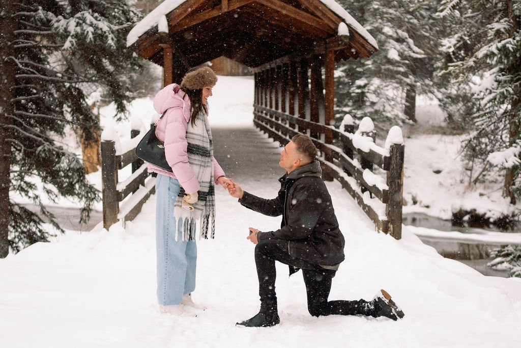 ty down on one knee for vail surpise proposal